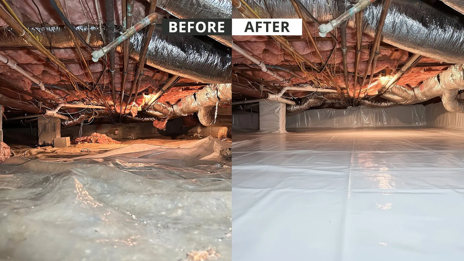 Crawlspace after encapsulation