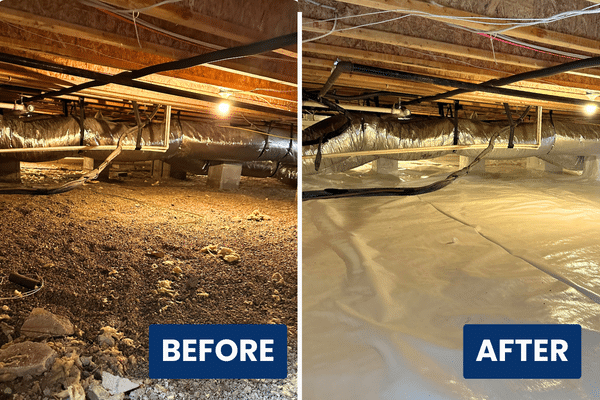 Crawlspace before encapsulation