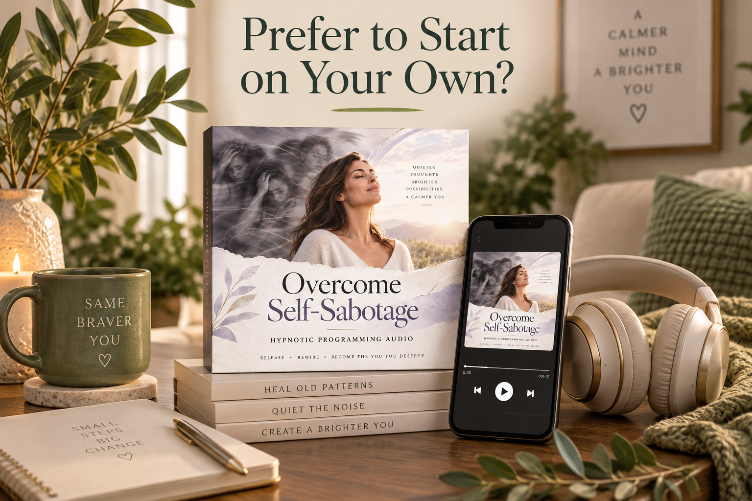 a picture of the overcoming self sabotage hypnosis audio
