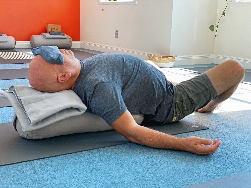 Restorative Yoga supported reclined backward bend