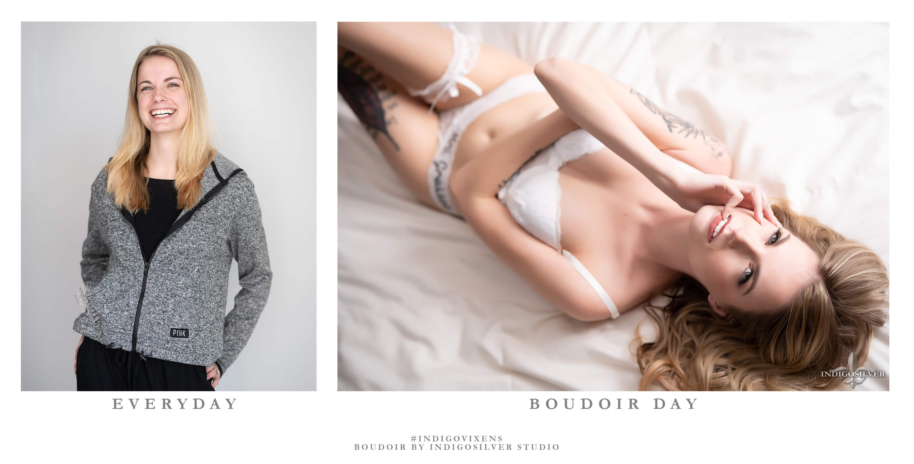 Bridal boudoir before and after