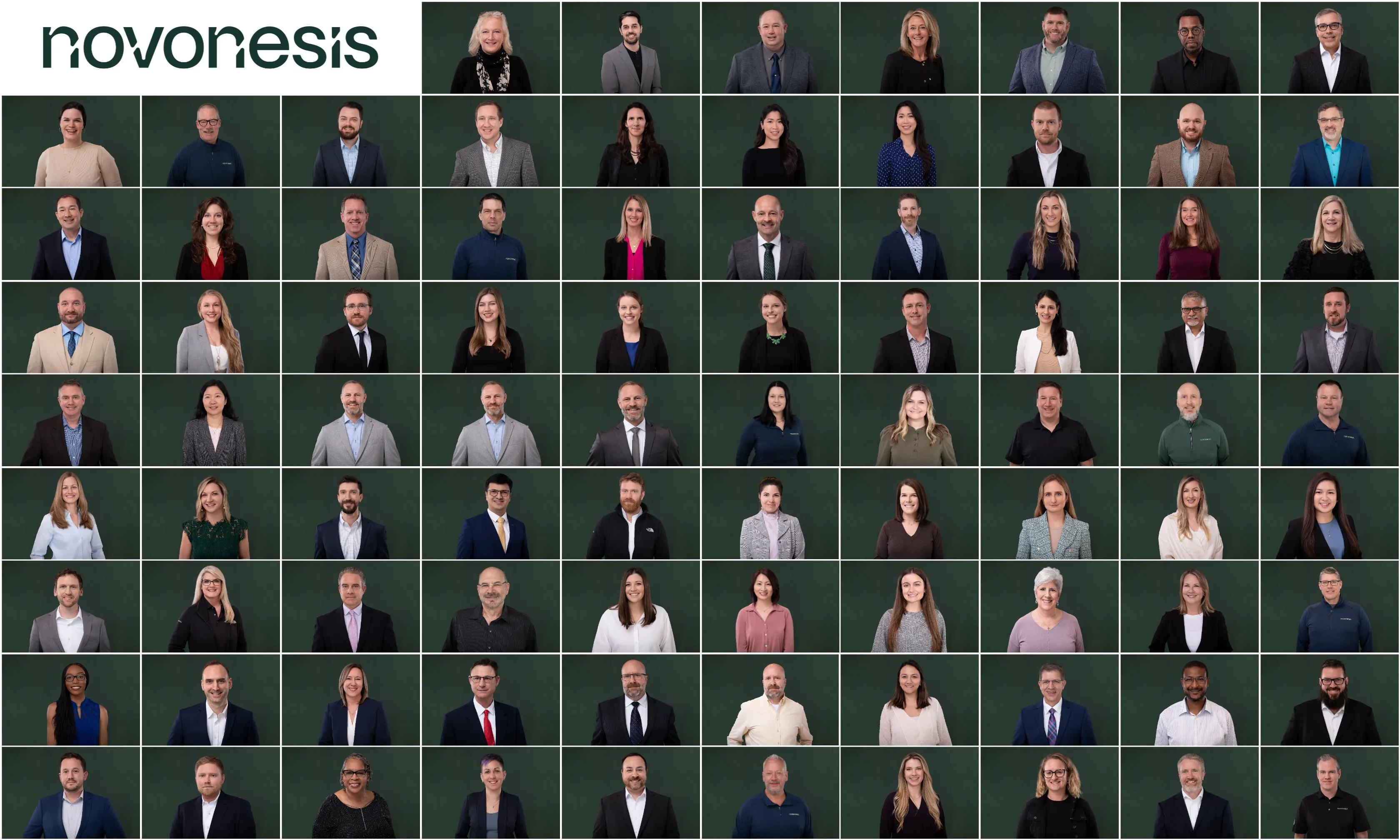 Grid of photos showing a professional team headshots of 4 people