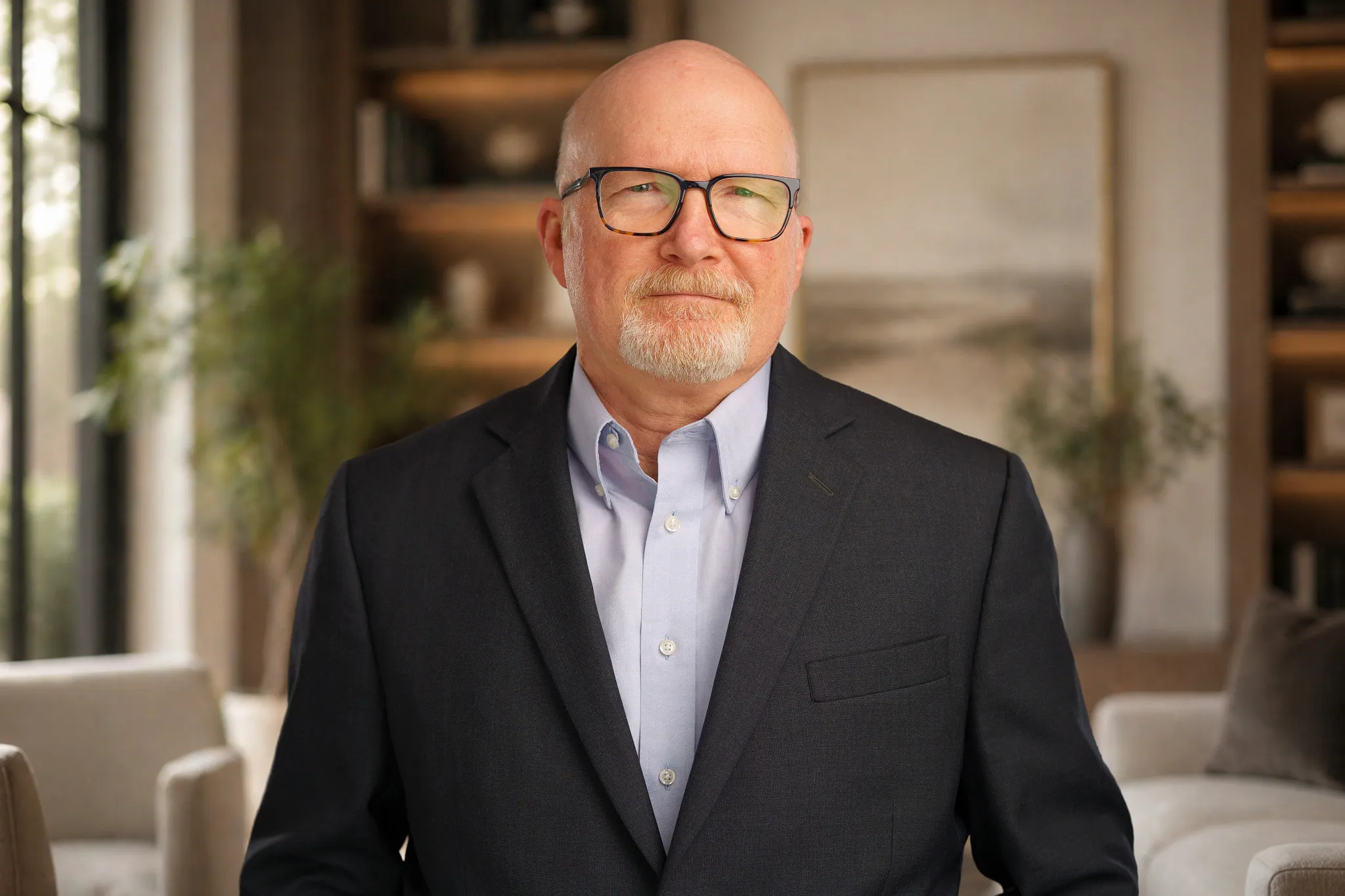 image of a male in professional attire showing different background options for a headshot