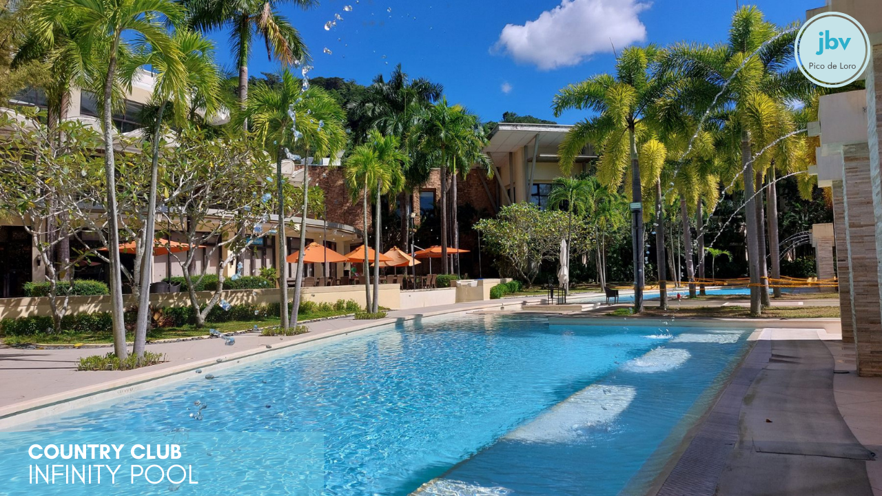 Country club infinity pool facing the hills