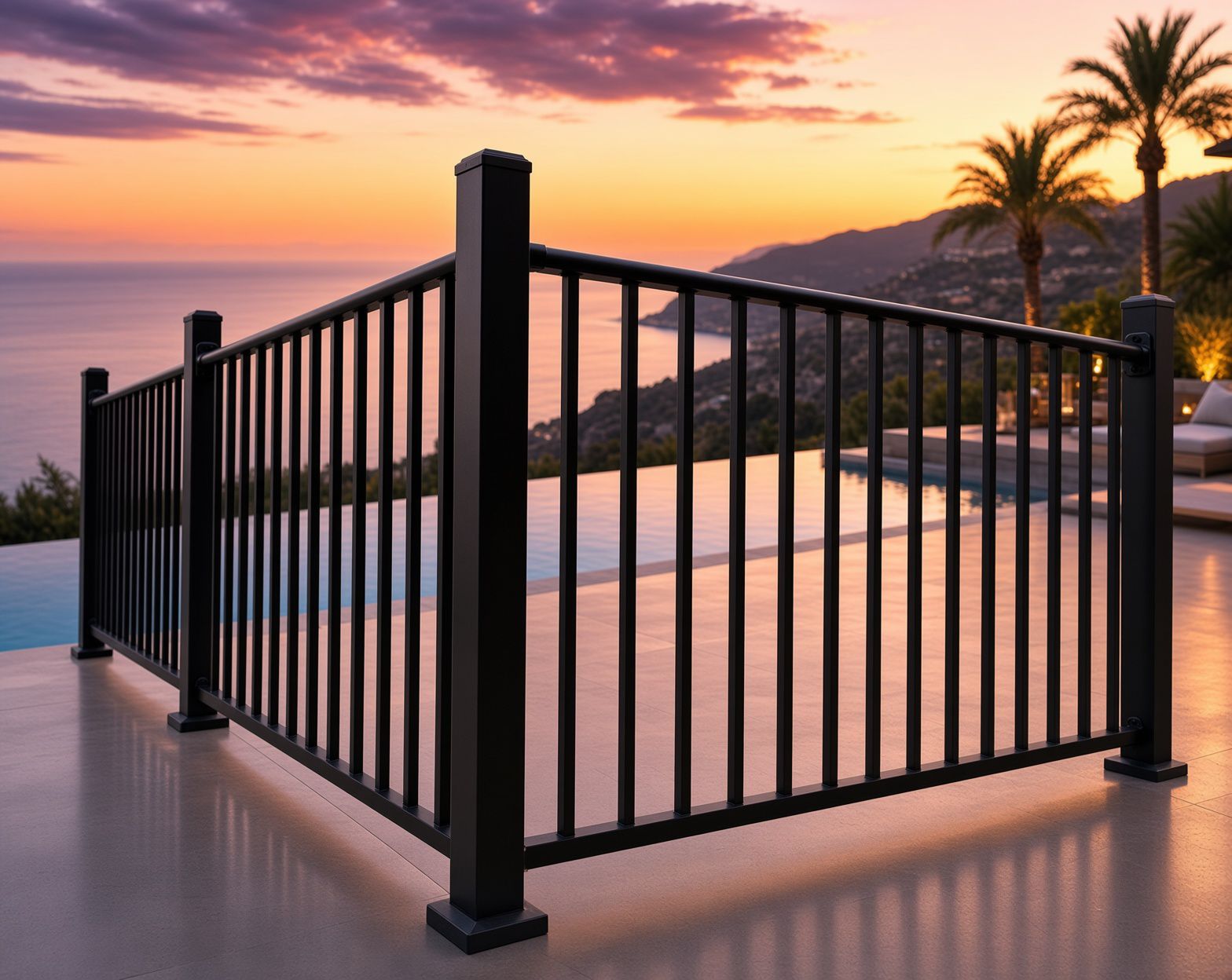 Modern black railing system
