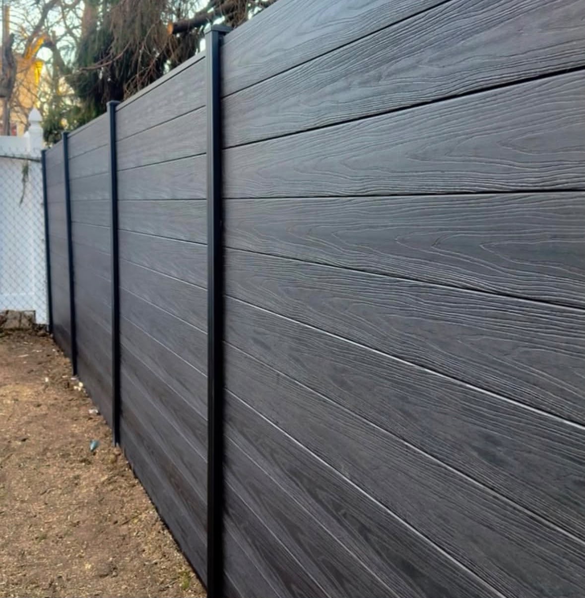 Modern outdoor fence installation
