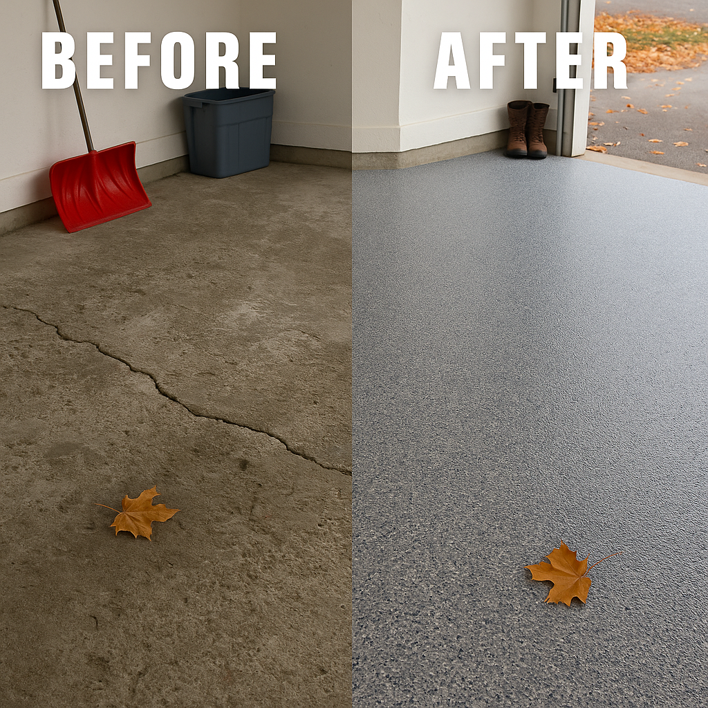 Rochester NY Epoxy Garage Floor Before and After Rochester NY Epoxy Garage Floor Before and After