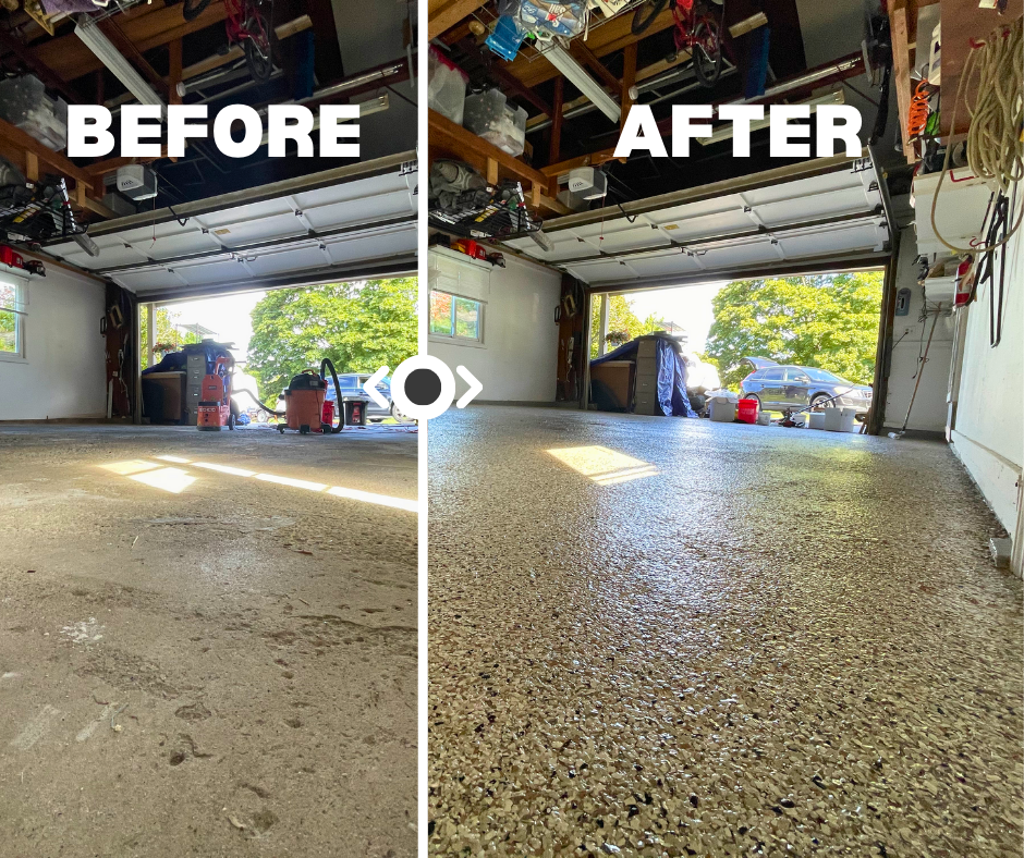 Rochester NY Epoxy Garage Floor Before and After 585 Epoxy Solutions
