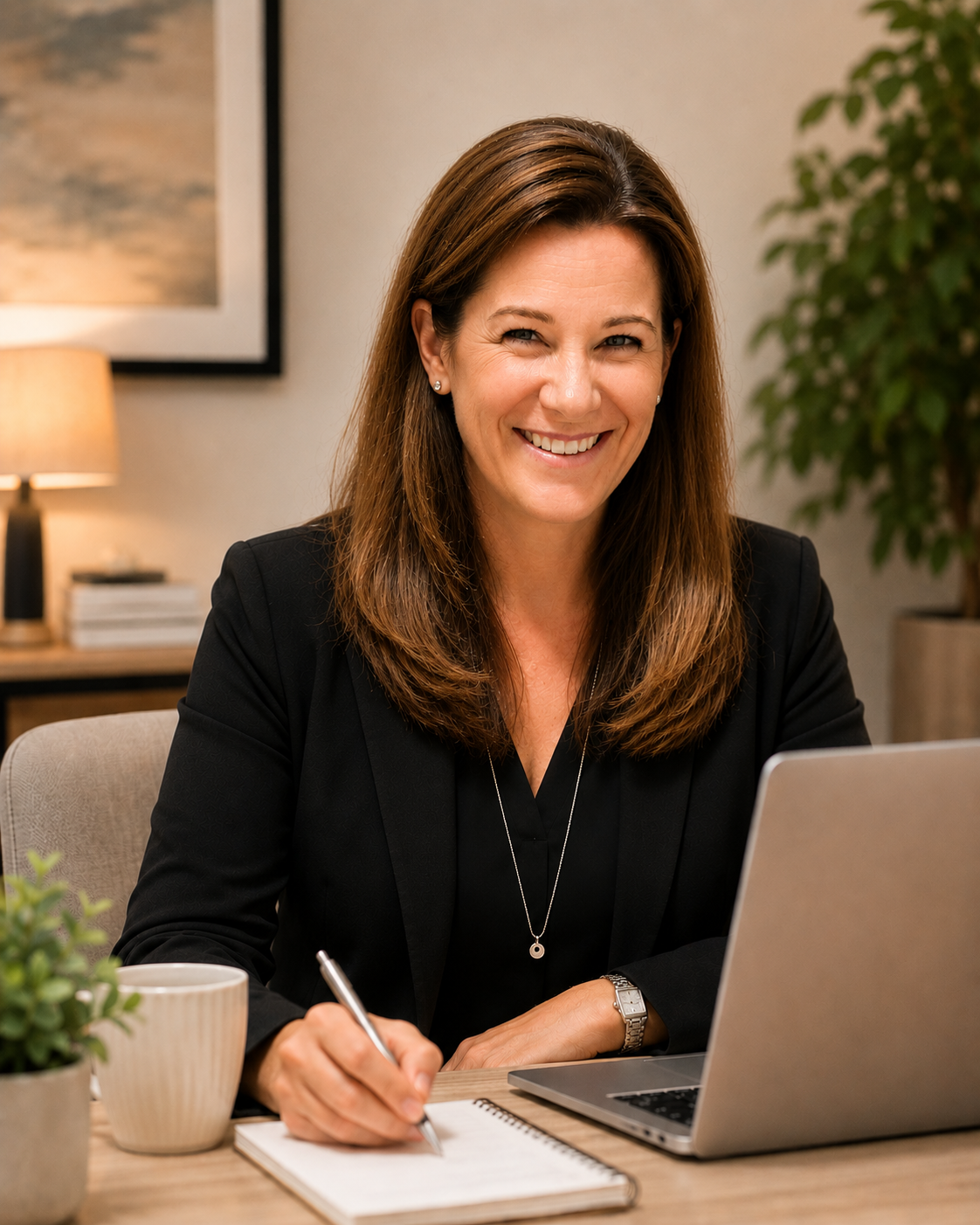 Shelley Colthurst working on a website design project.