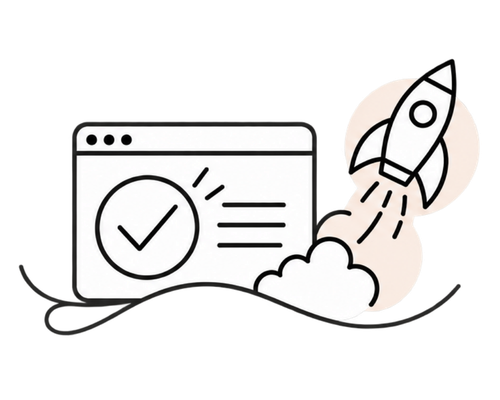 website testing and launch icon