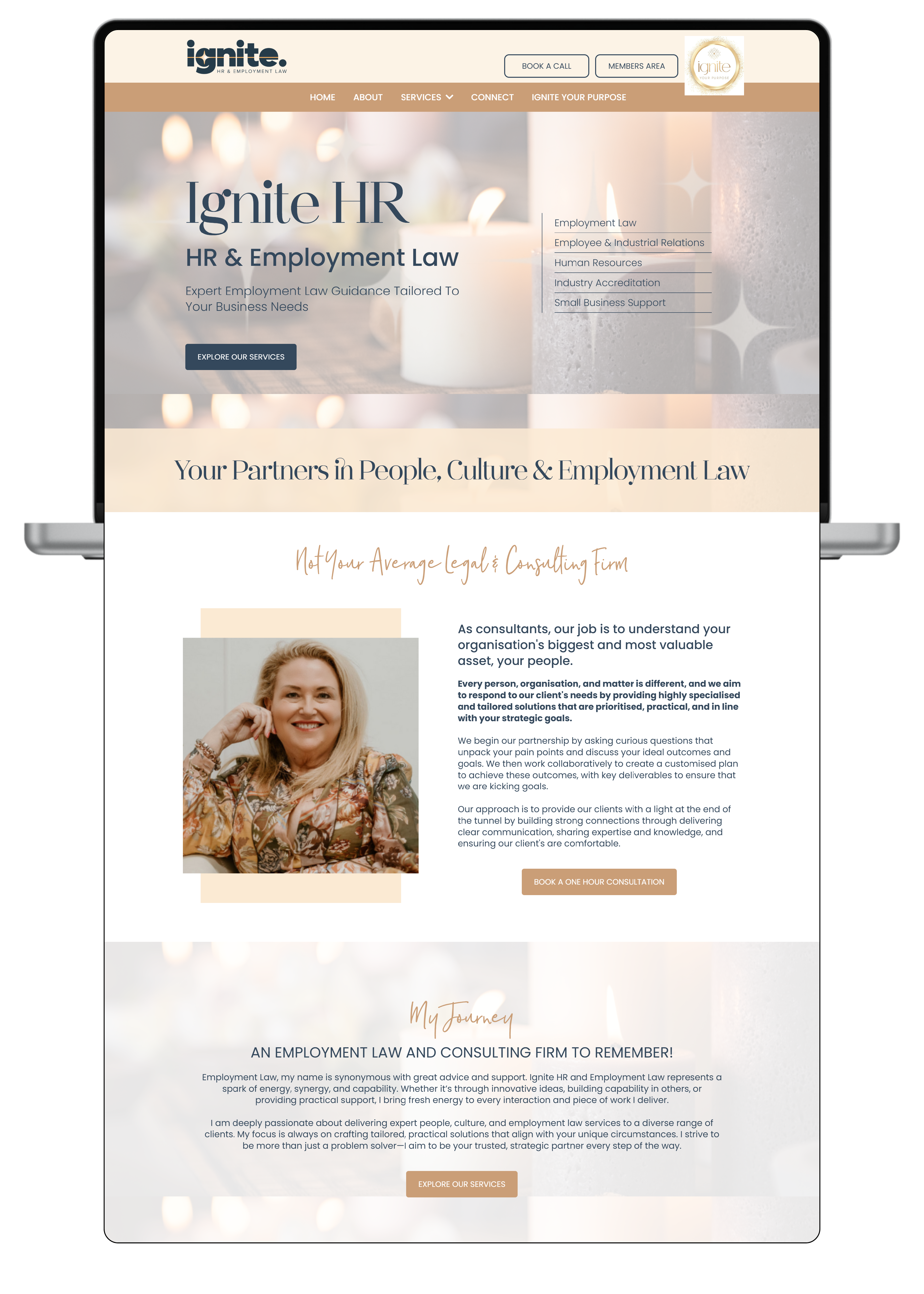 Website design for Therese Kerr, created for a digital partner