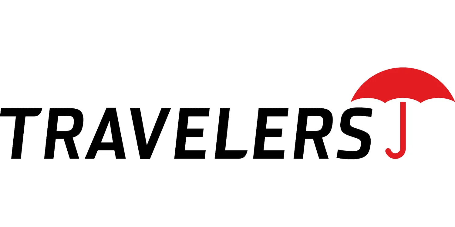 Travelers Insurance logo with umbrella symbol, top-rated insurance carrier