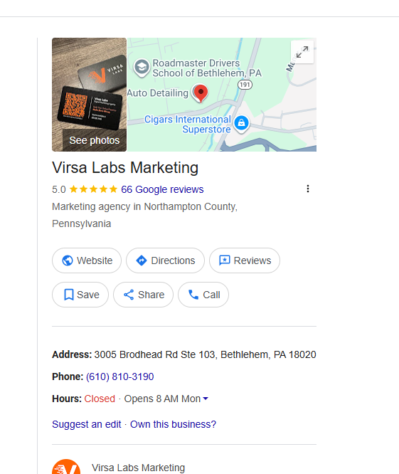 Virsa Labs Marketing 66 Five-Star Google Reviews