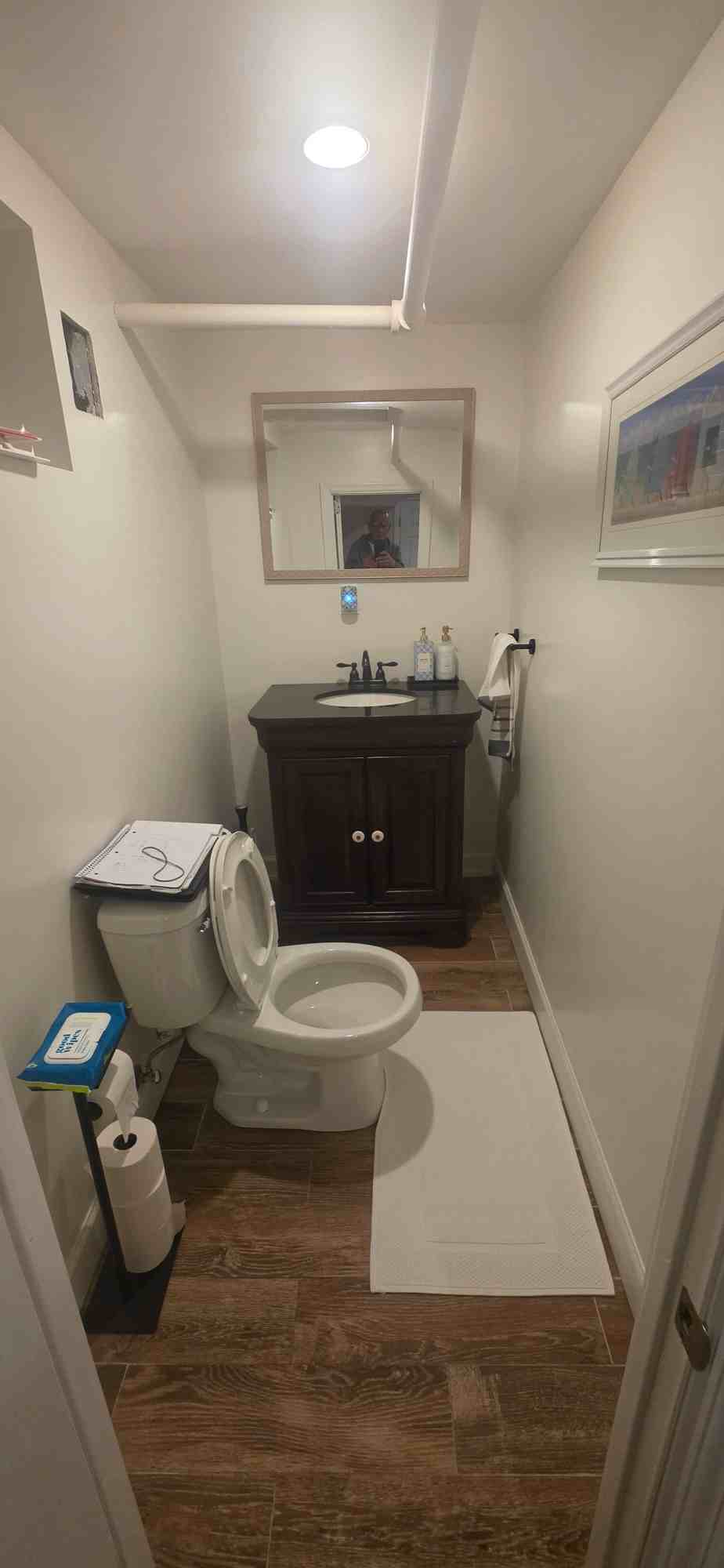 Bathroom remodel with glass walk-in shower by Home Improvements by Joseph, before
