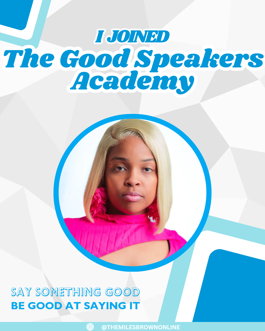 Good Speakers Academy graduate