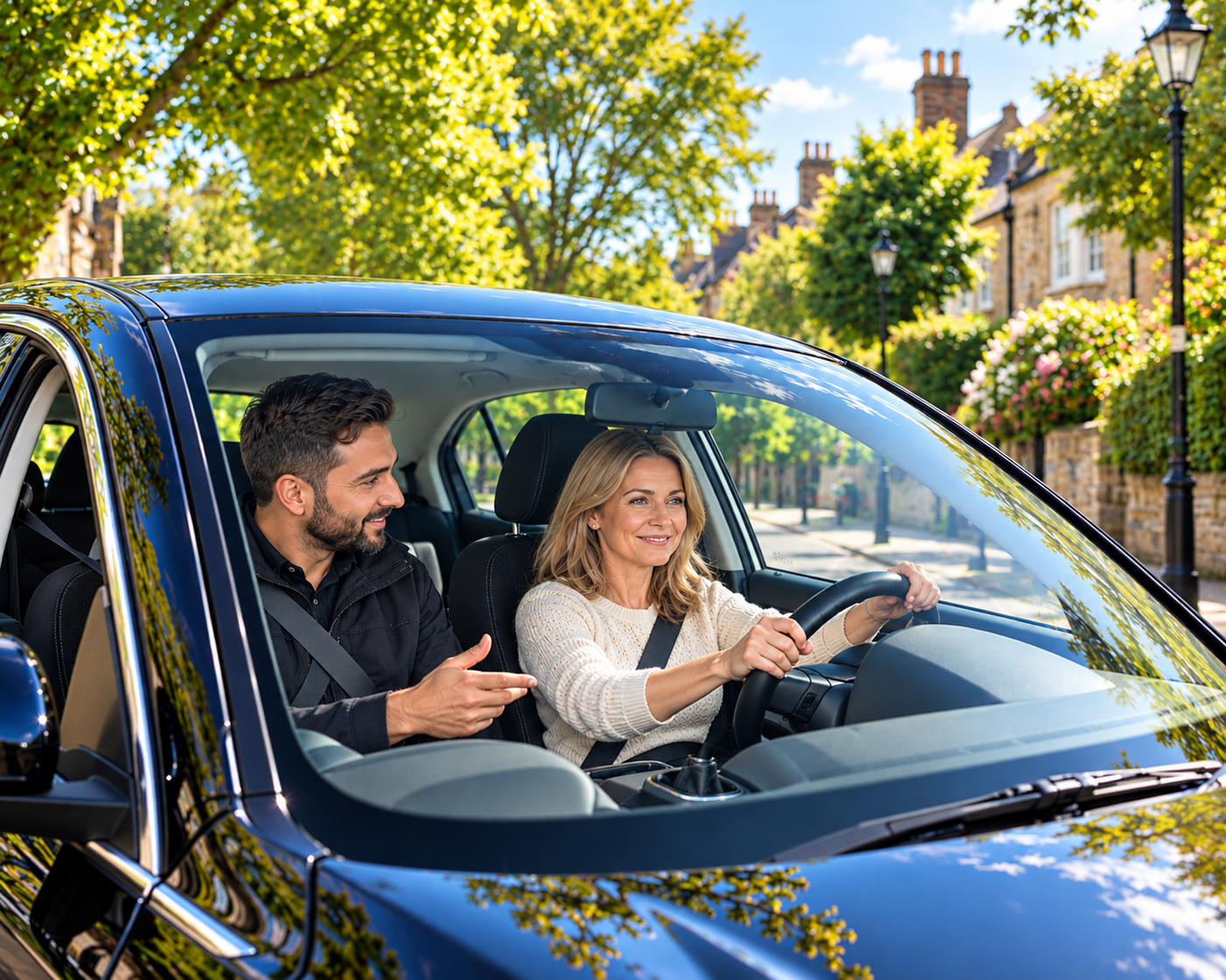 Experienced learner refreshing driving skills with an instructor