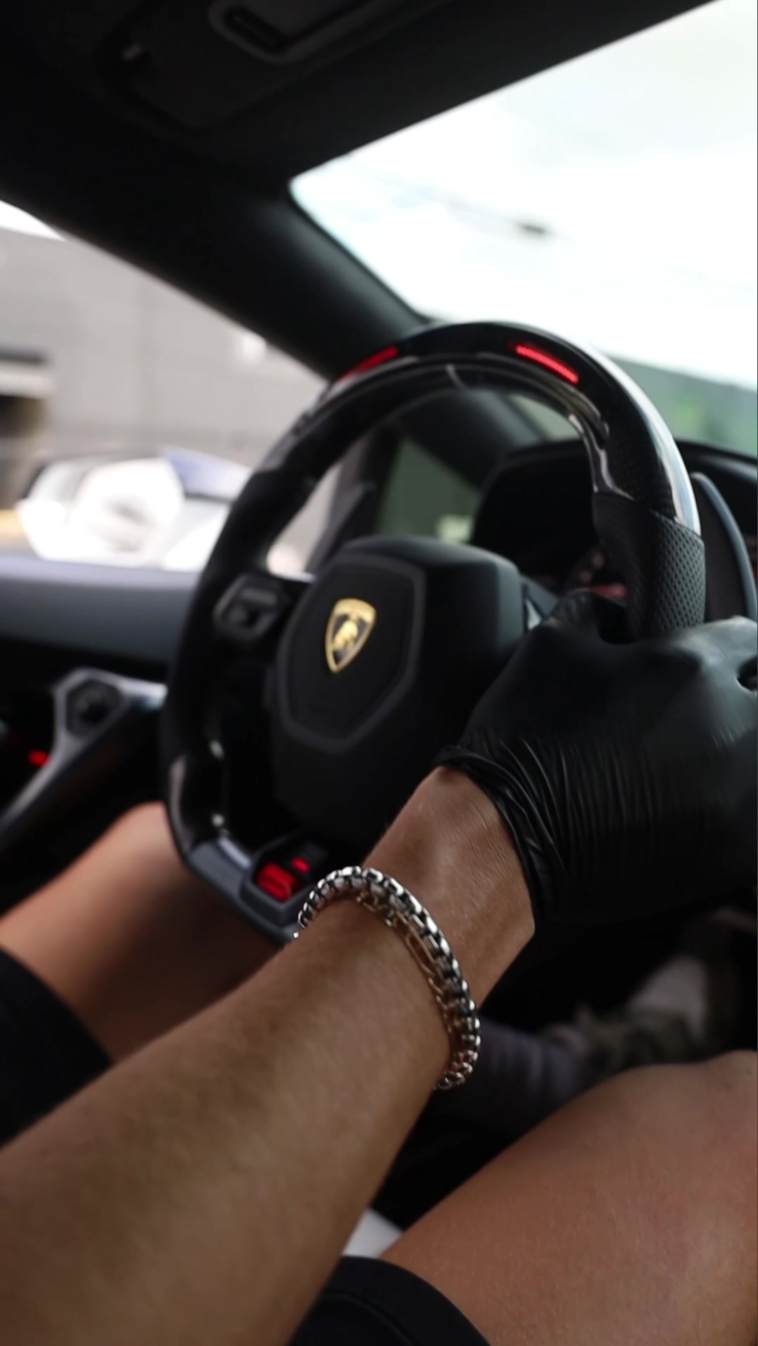 Lamborghini Huracán steering wheel install at Miami Carbon Designs