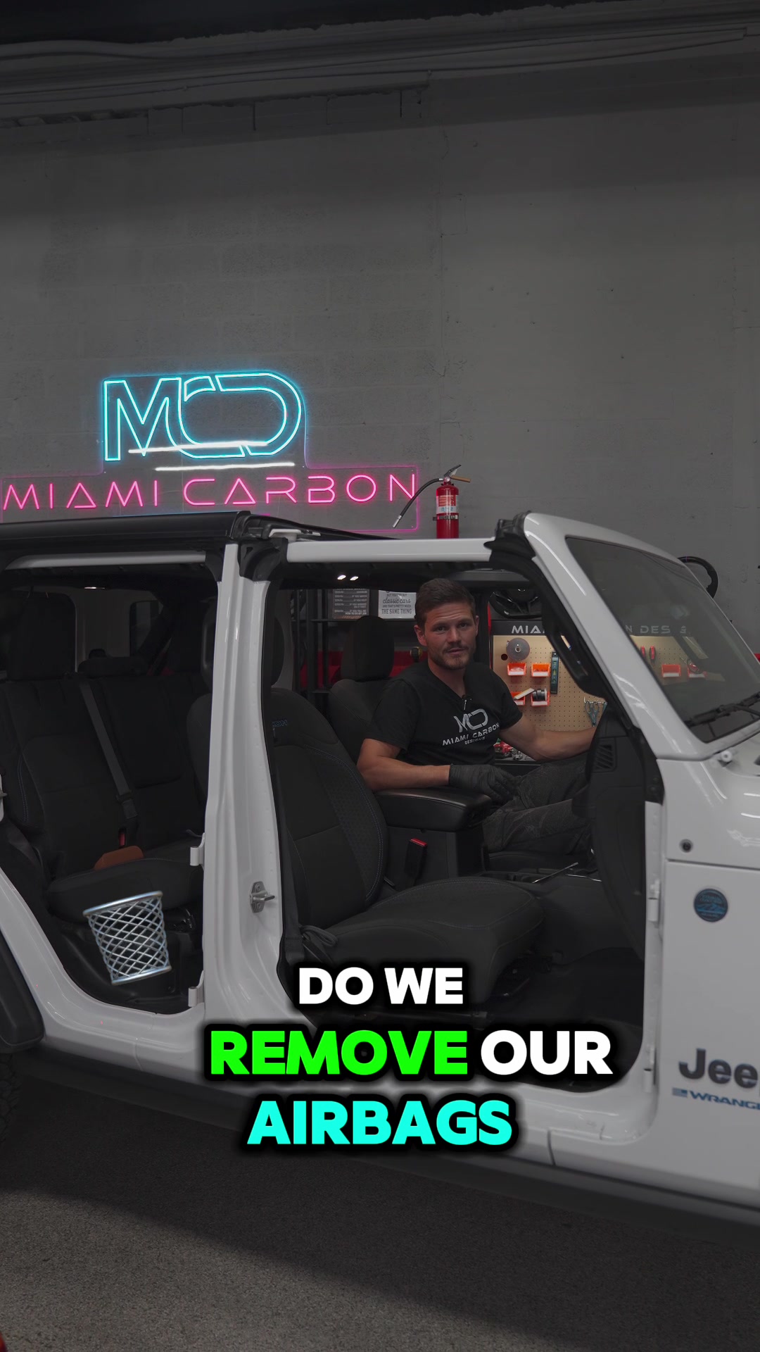 Jeep steering wheel install at Miami Carbon Designs