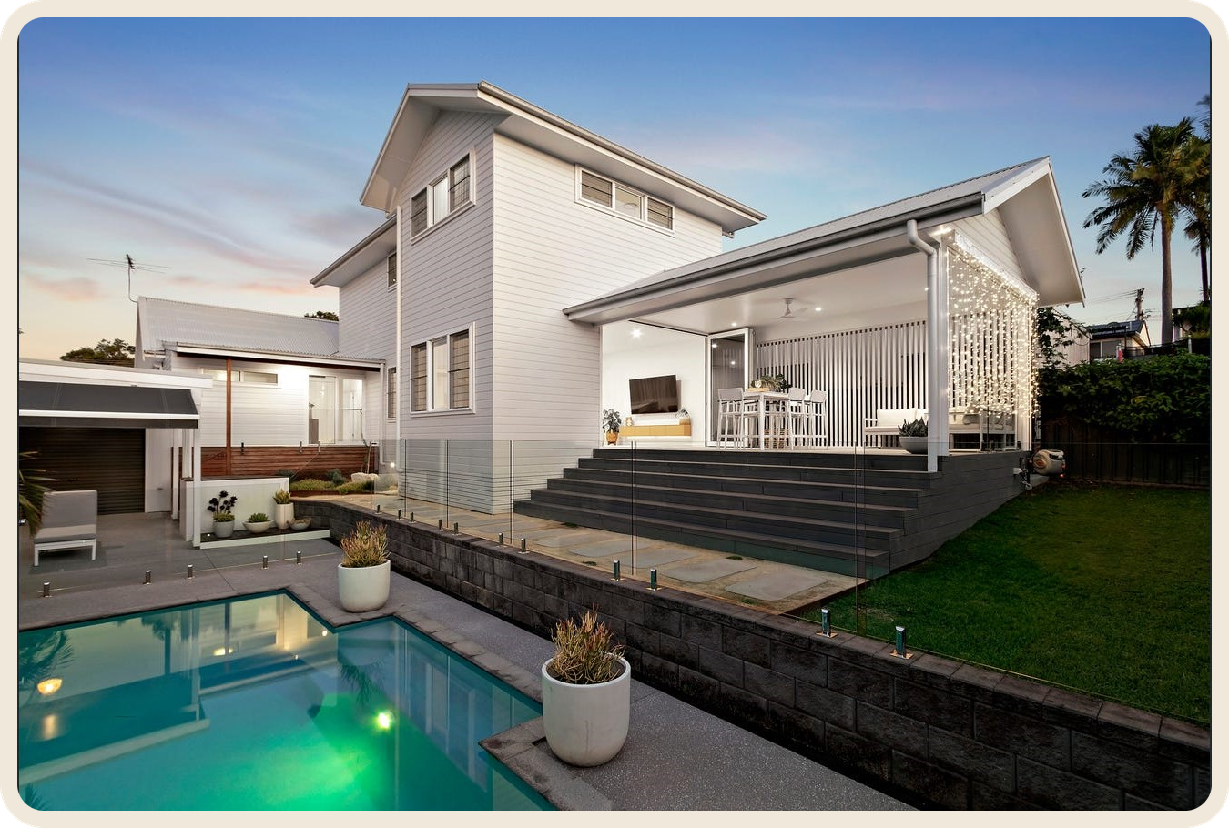 Alfresco entertaining at dusk