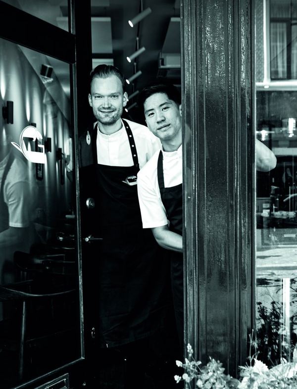 Portret van Titus Jansen en Kevin Han