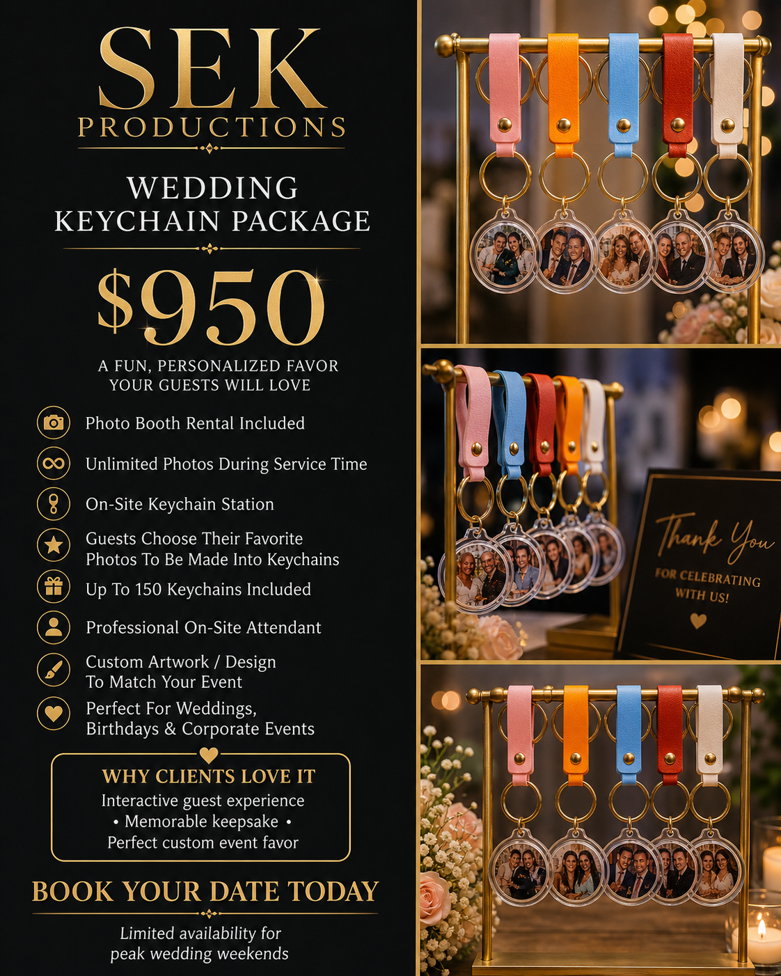 SEK Productions Wedding Keychain Package