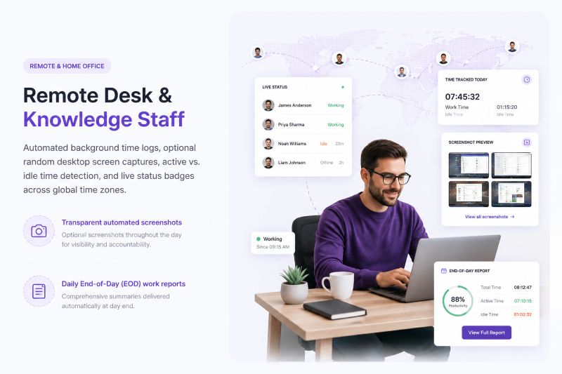 Remote Desk Staff Tracking