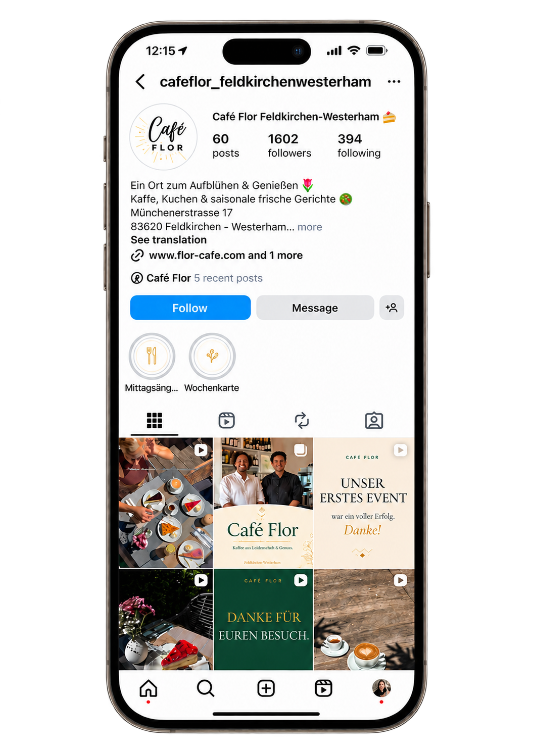 Café Flor Instagram after — 1,600+ followers