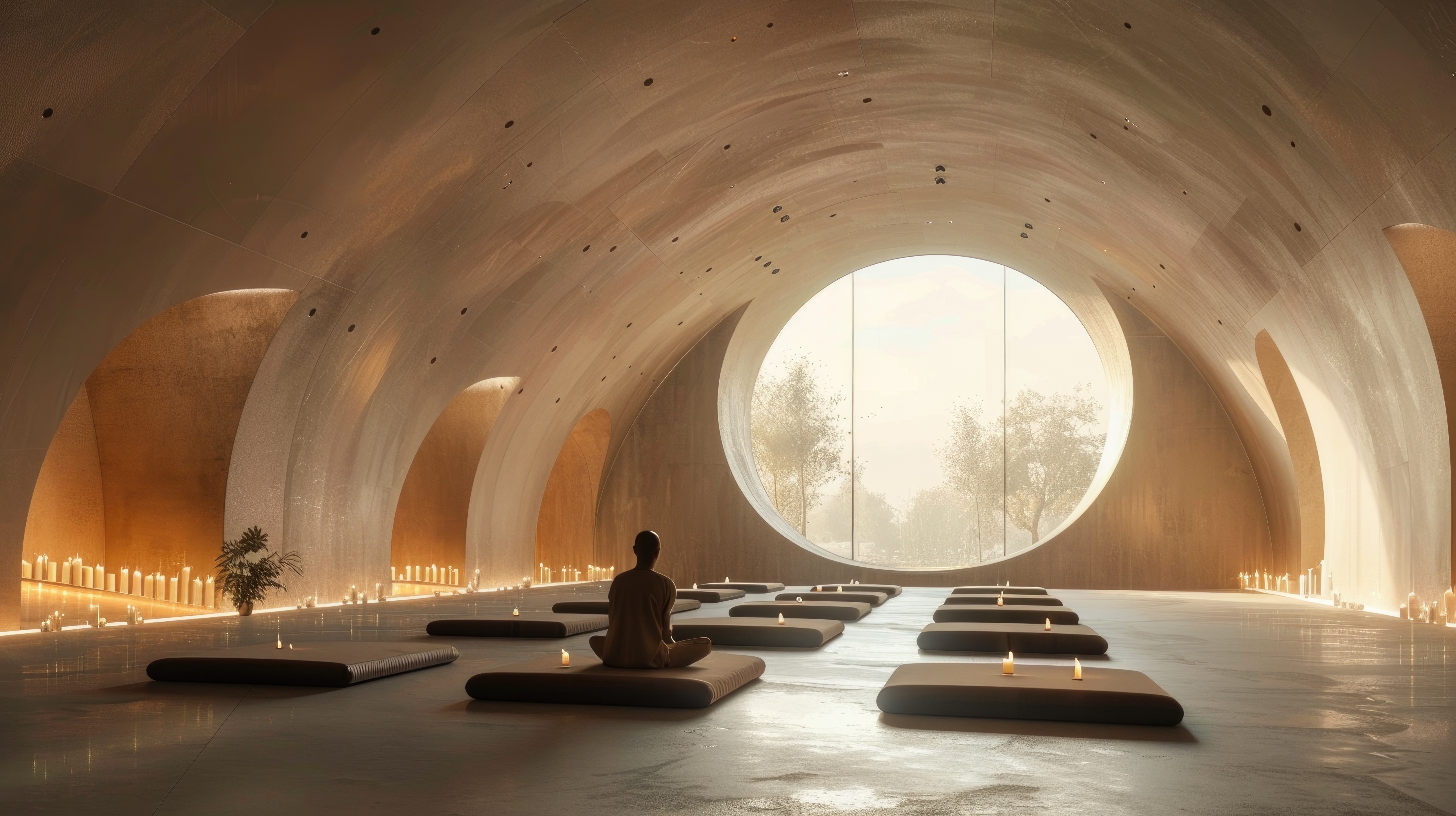 Vision rendering — the future Origin Institute monastery in Colorado.