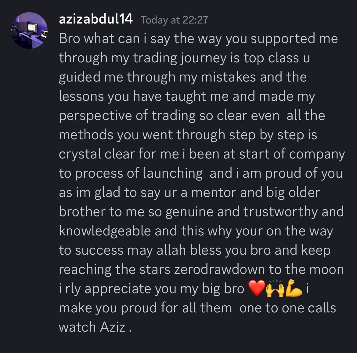 Testimonial from azizabdul14