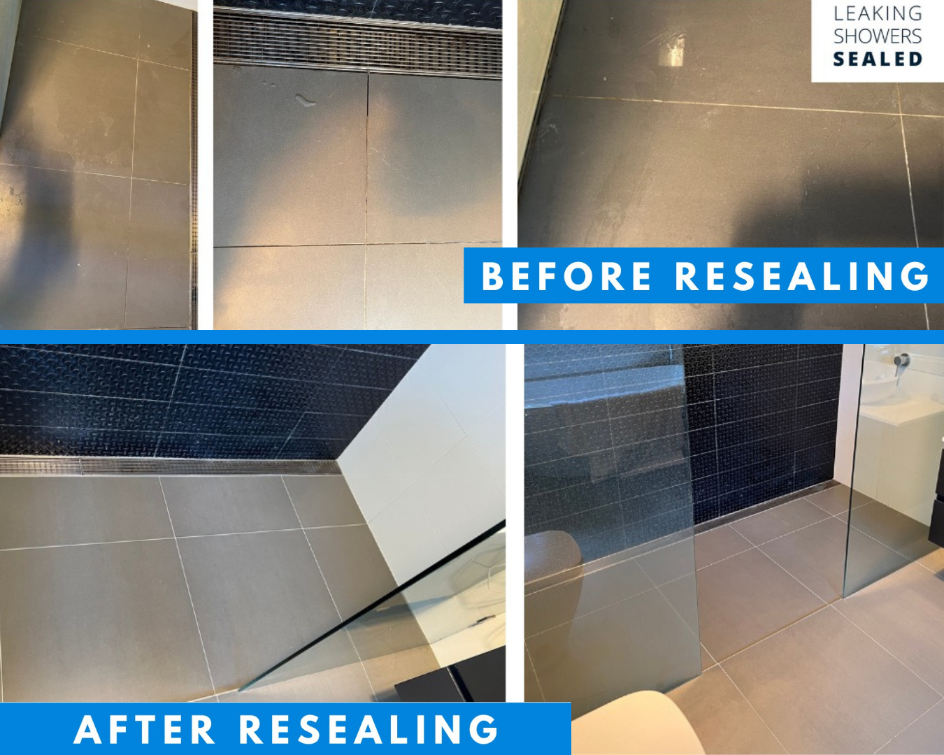 Waterproofed shower after repair