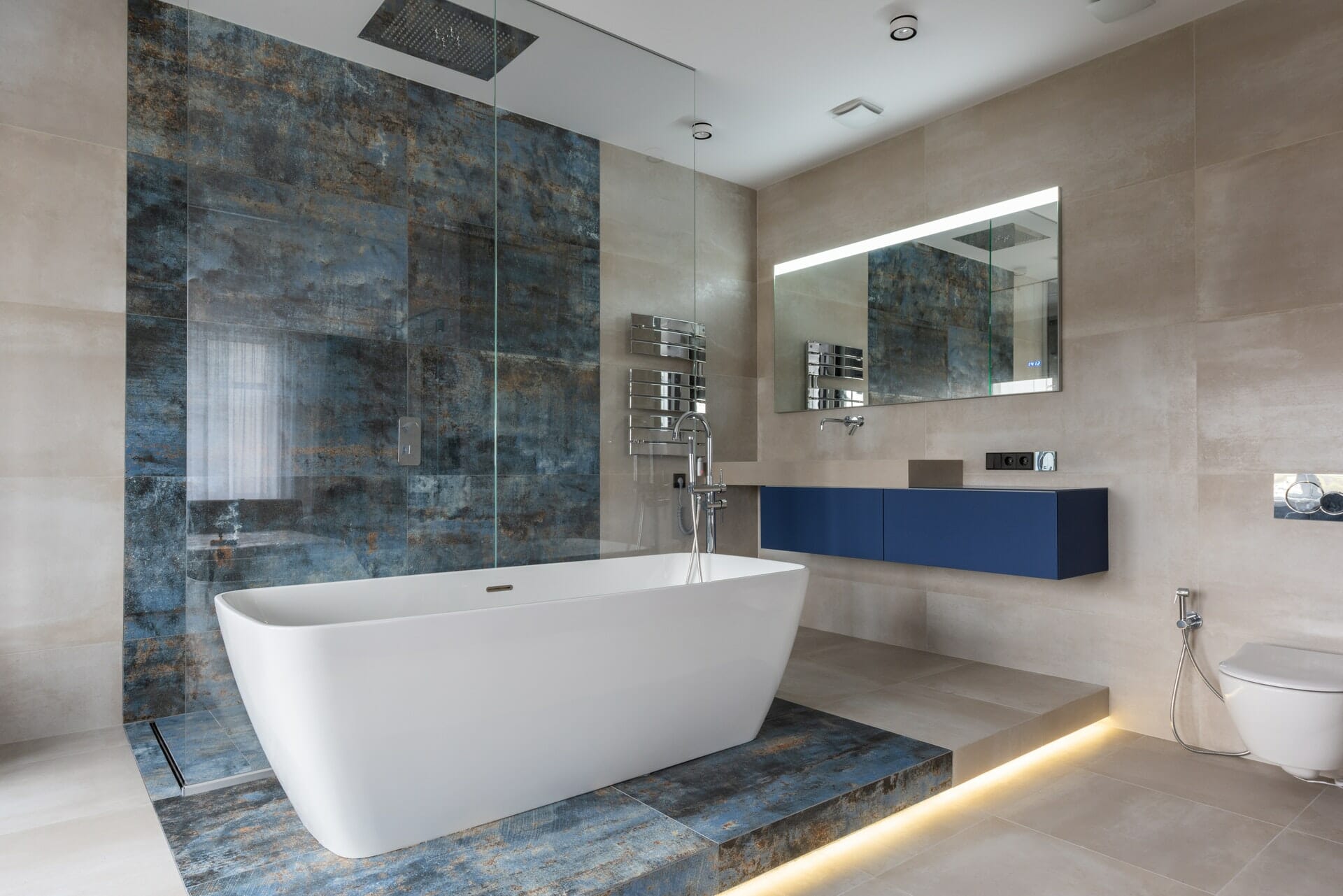 Luxury bathroom with bespoke vanity furniture