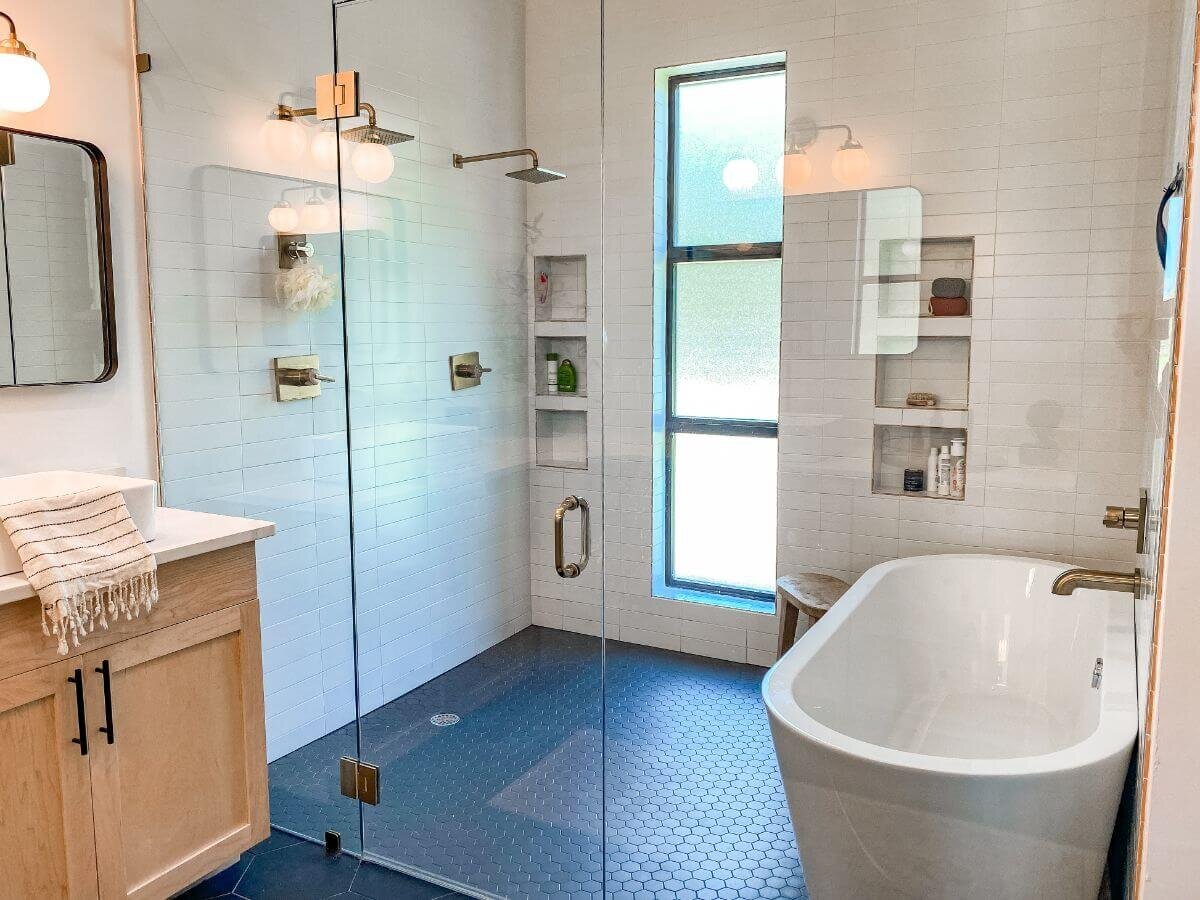 Compact bathroom design with considered finishes