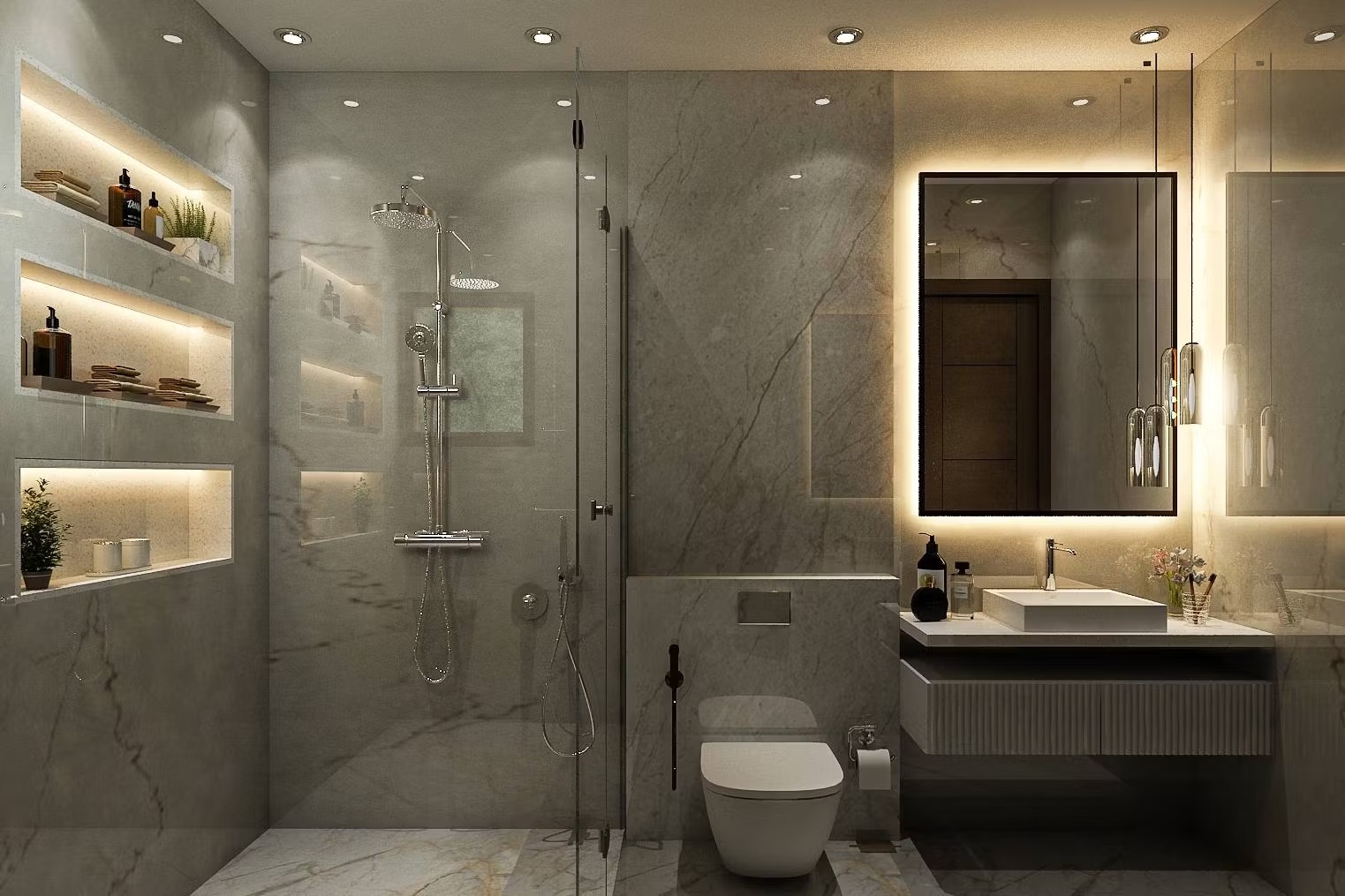 Luxury commercial bathroom design for hotels and hospitality