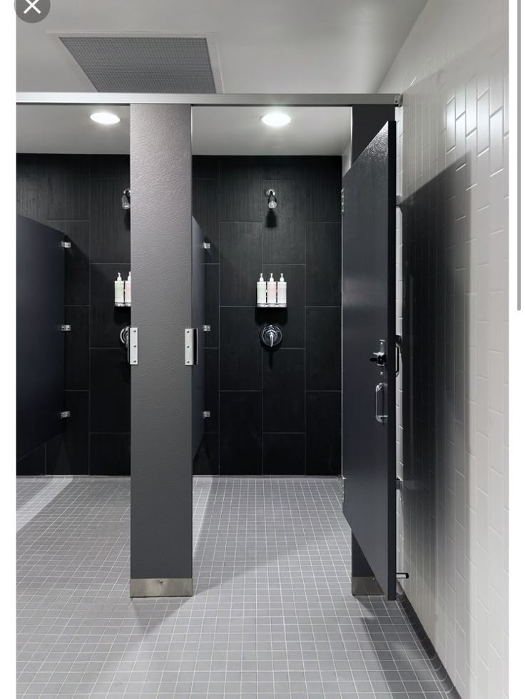 Contemporary commercial washroom and changing room