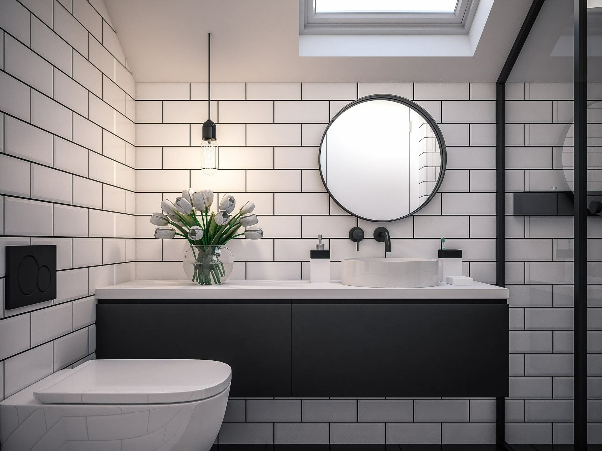 Small bathroom design with clawfoot bath and considered detailing
