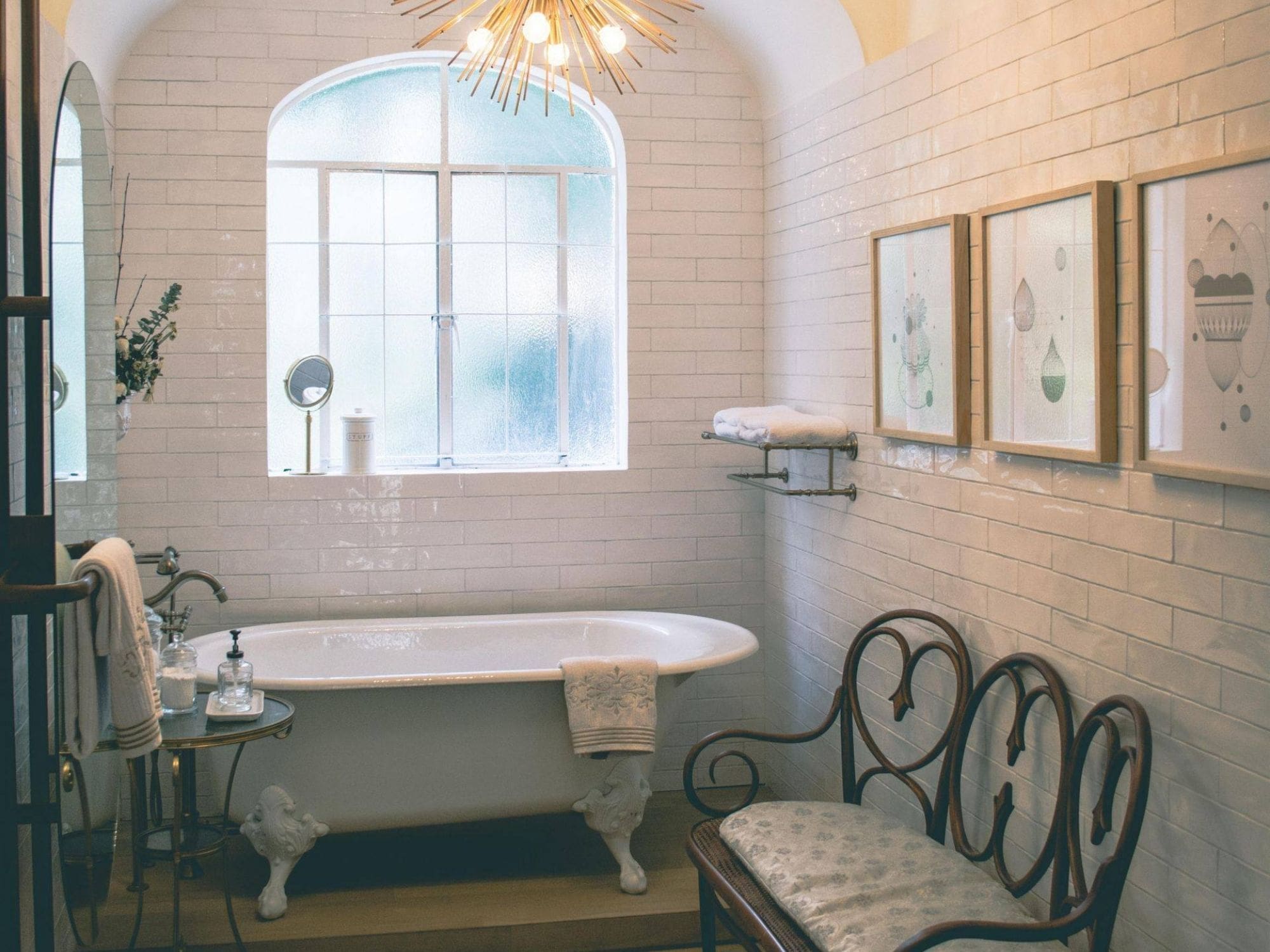 Considered small bathroom interior with natural light