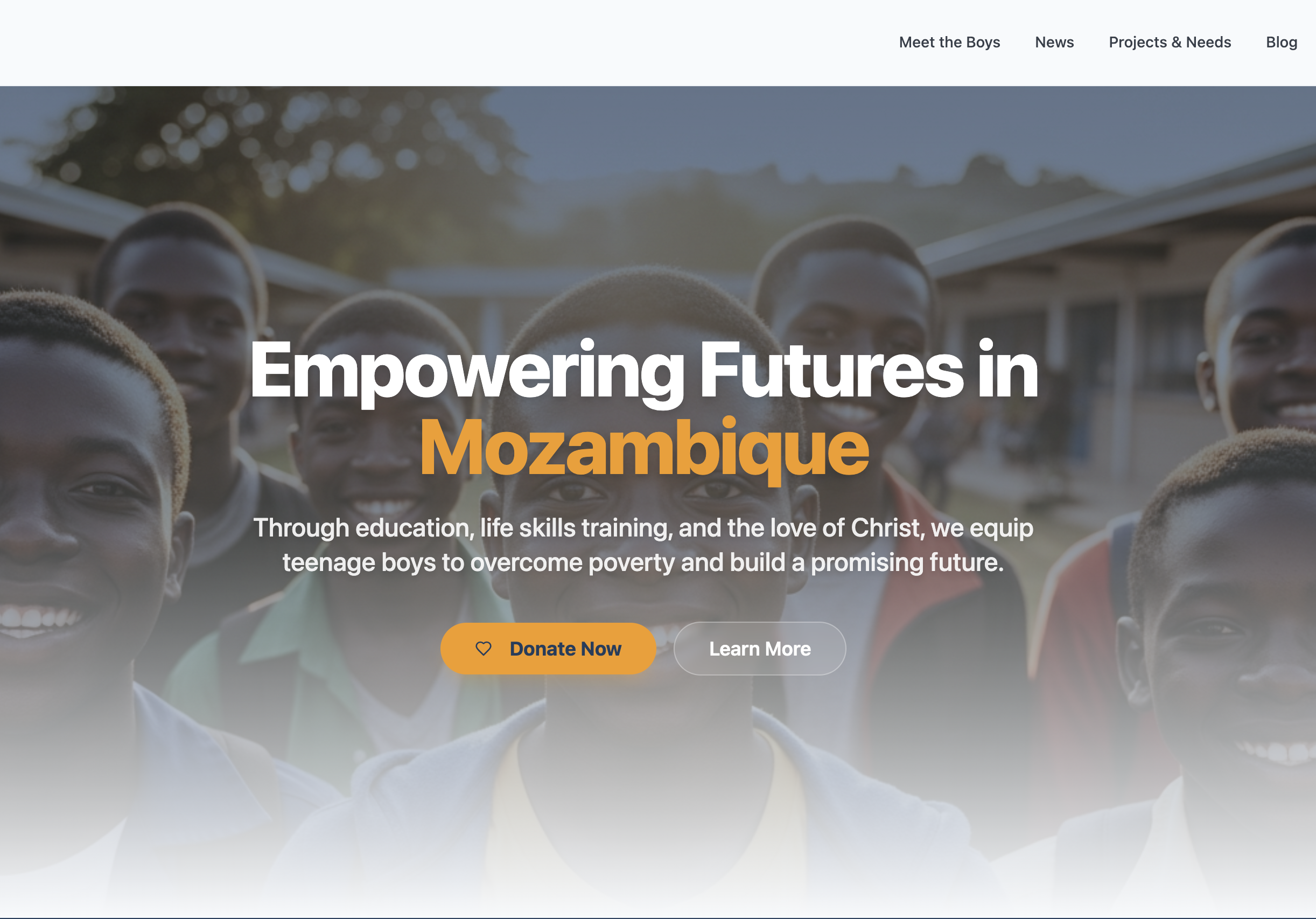 Missionary to Mozambique website screenshot