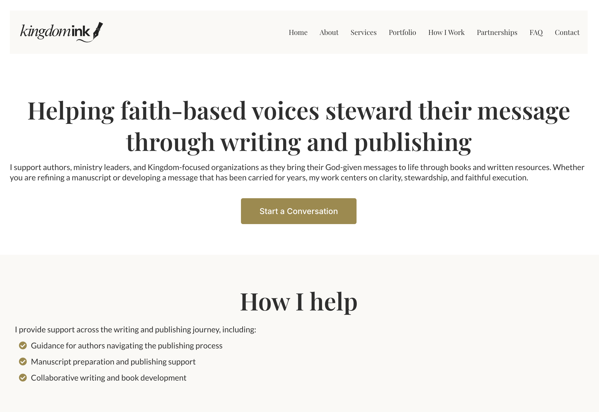 Kingdom Ink Publishing website screenshot