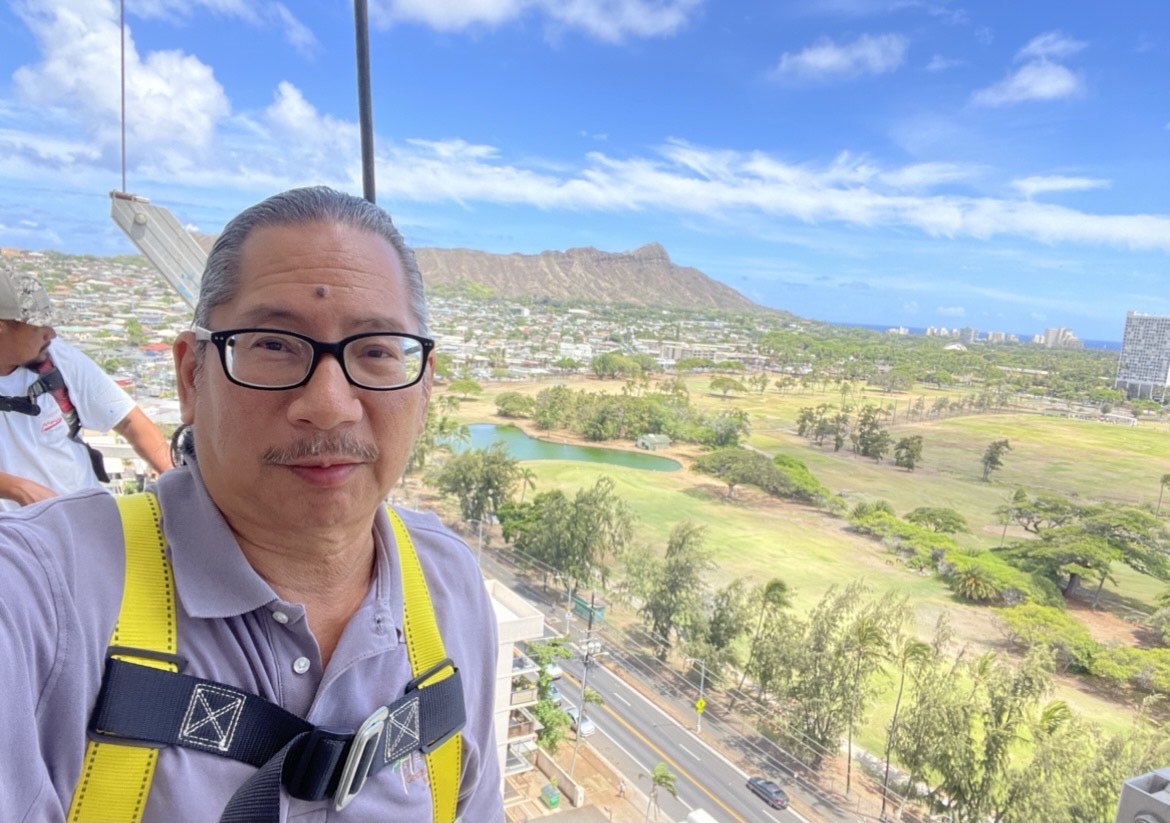 Lance Luke on a construction job site in Honolulu