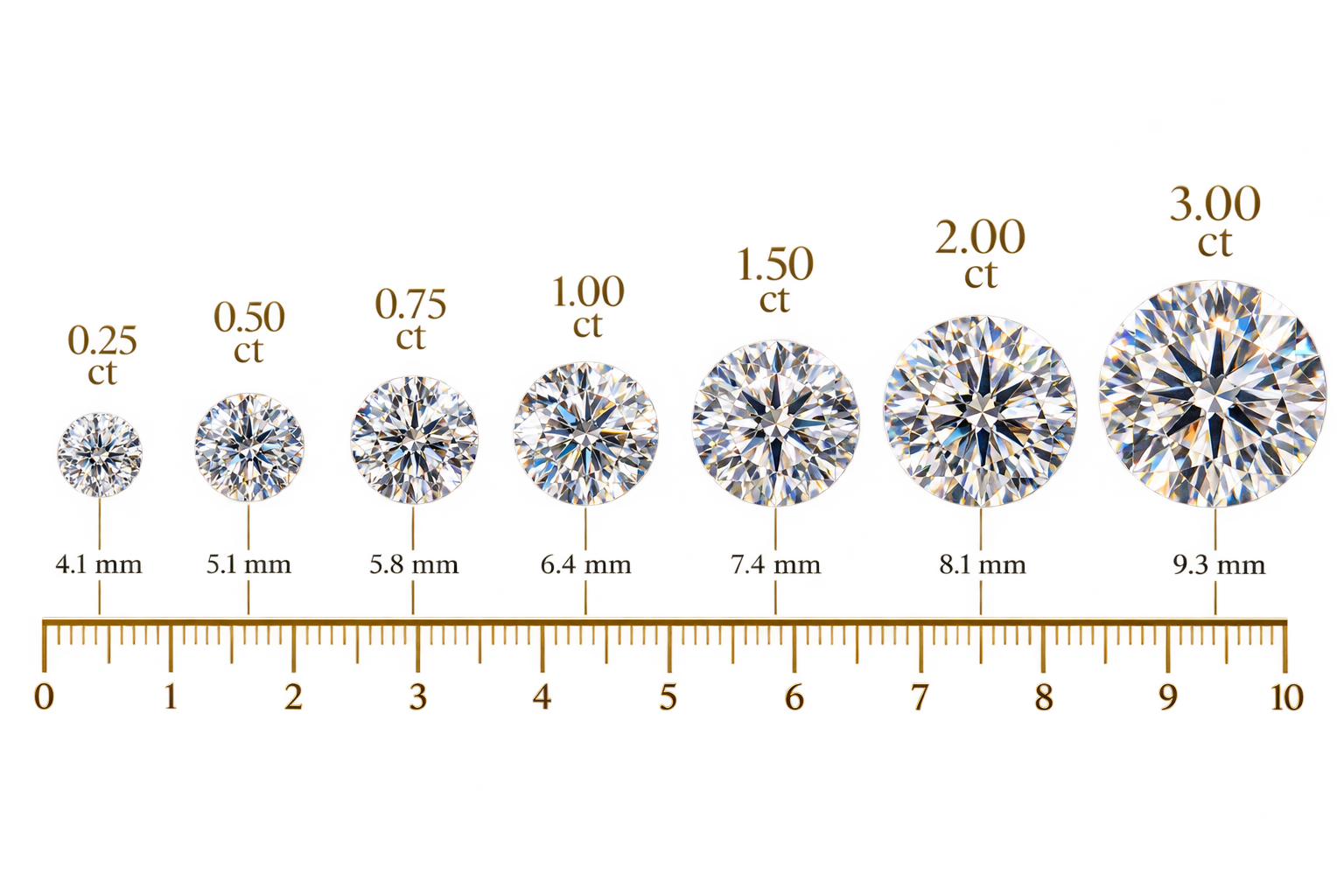 Diamond carat weights