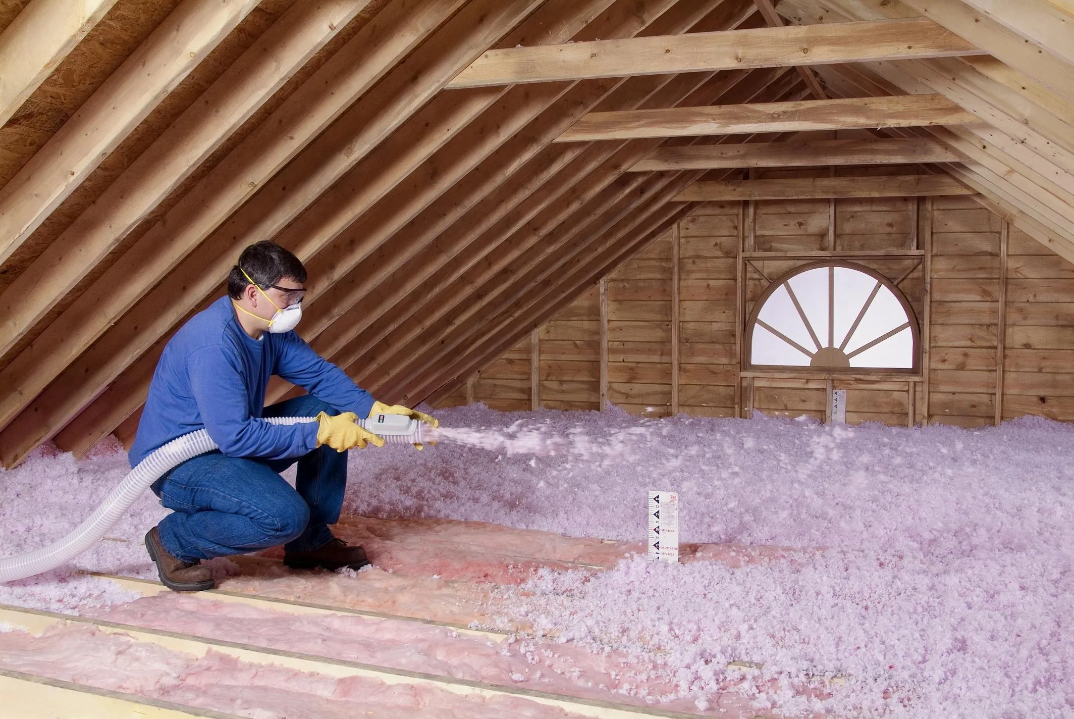Attic insulation installation