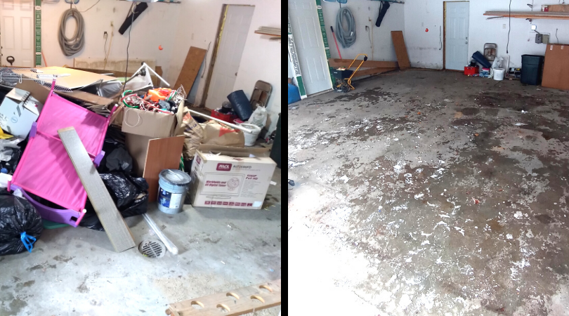 Garage Clean Out Before and After