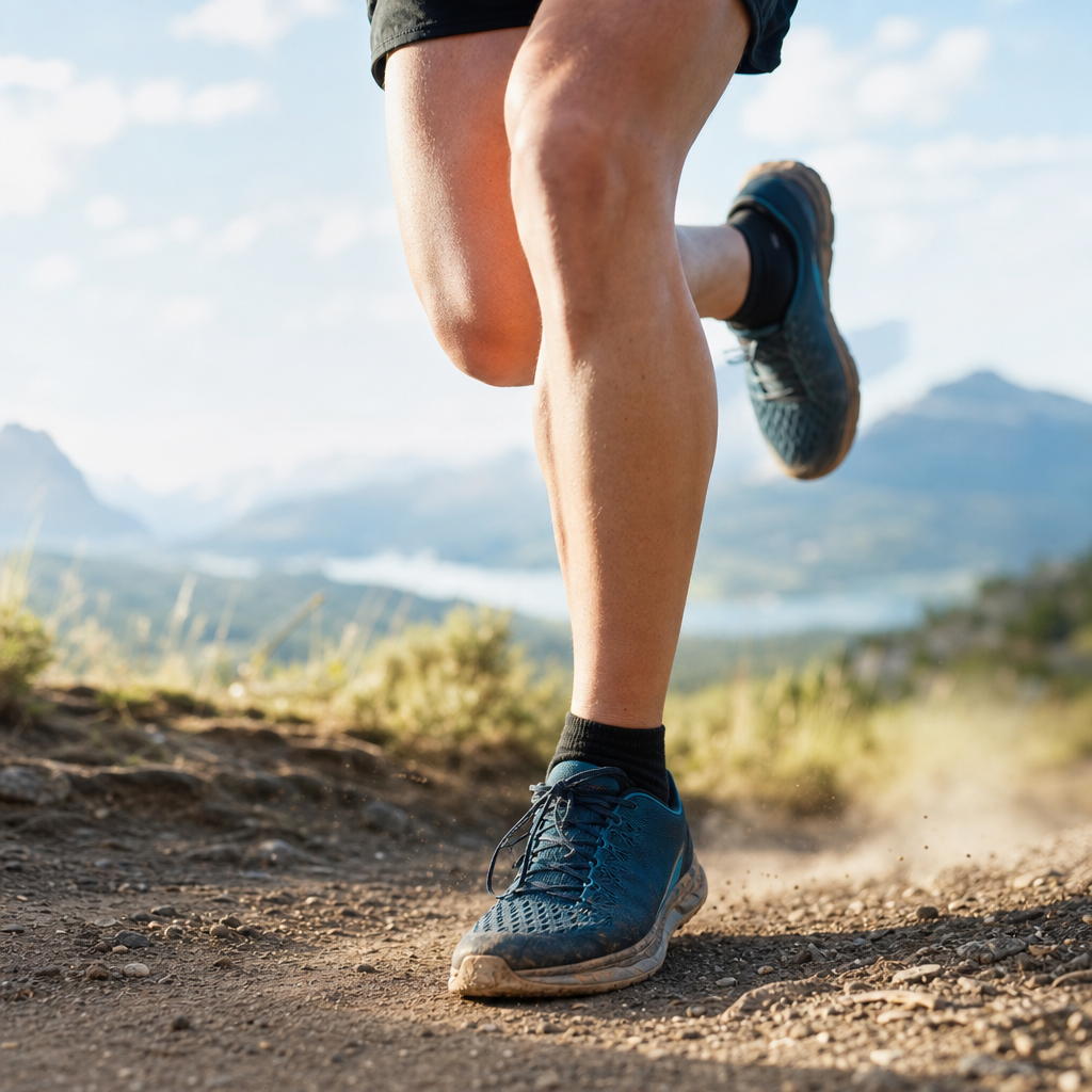 Edmonton runner with knee pain on a trail