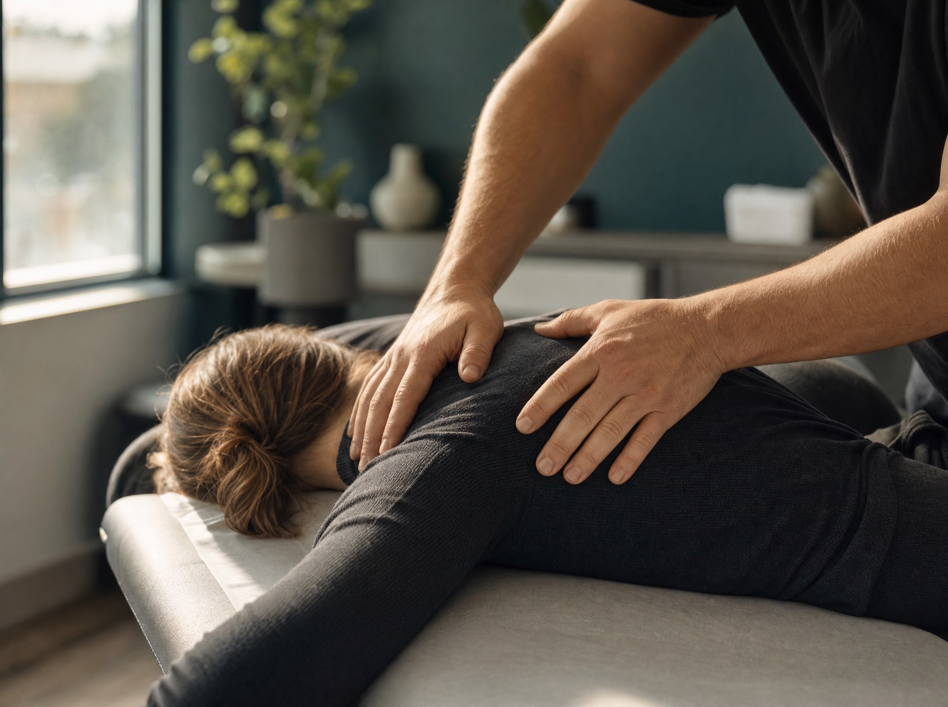 Chiropractic spinal mobilization at Thrive Physiotherapy clinic