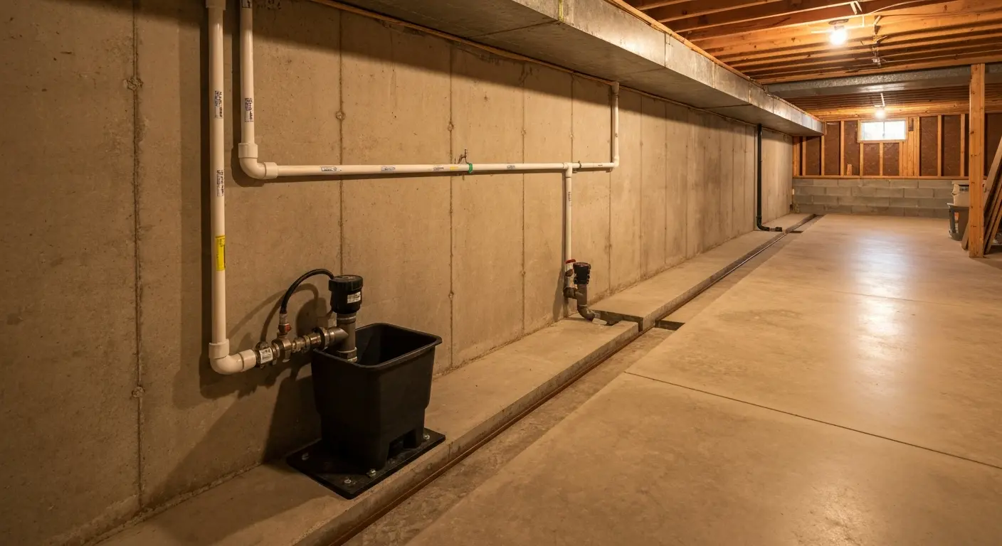 Basement drainage installation