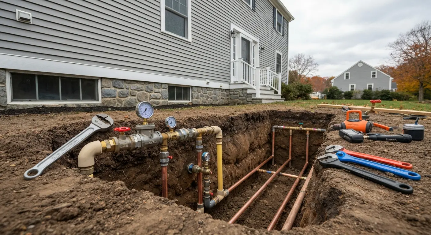 Residential plumbing repair in East Hartford bathroom