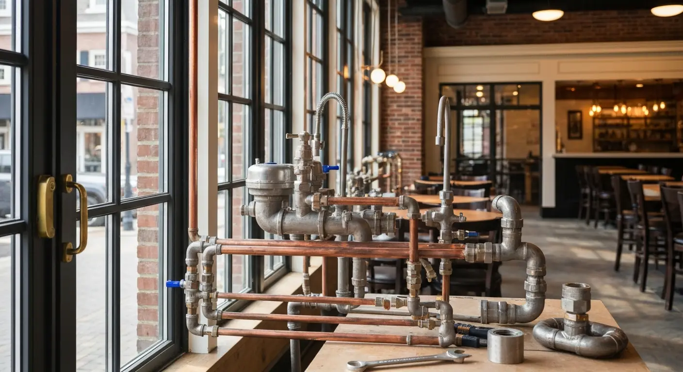 Commercial plumbing installation