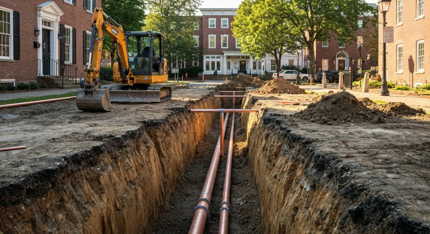 Sewer excavation project in Hartford