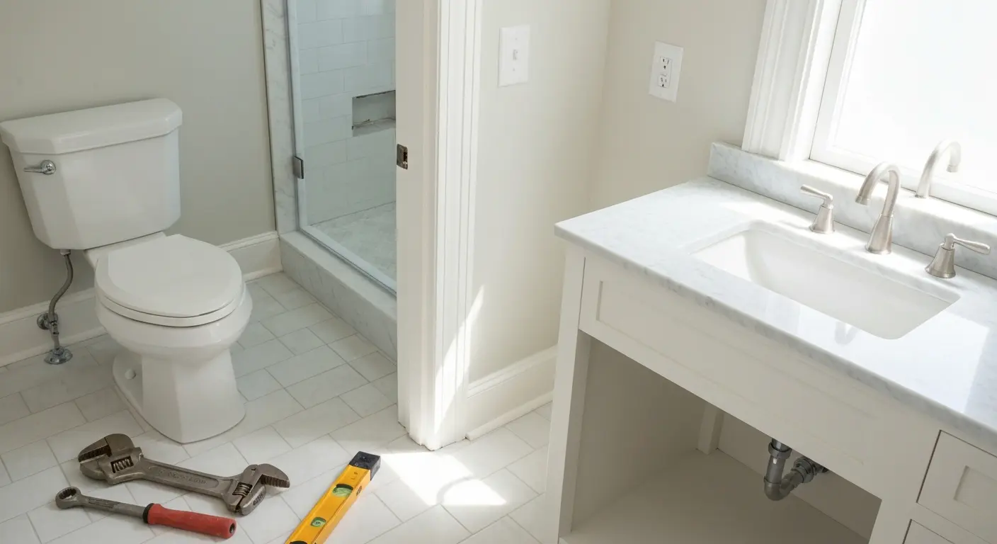 Bathroom plumbing work