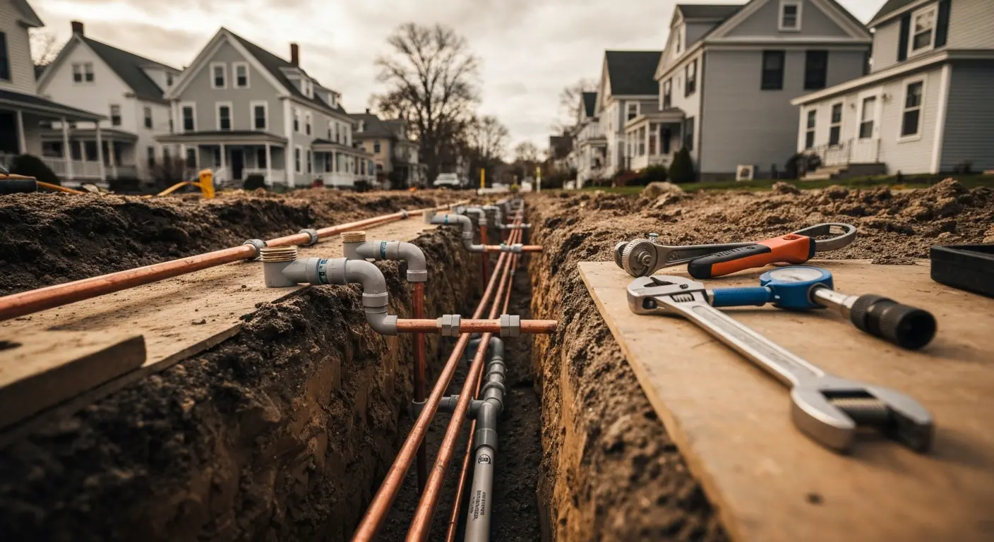 Gas and water line work